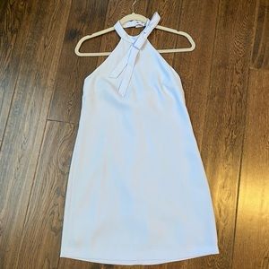 Club Monaco Pale Blue Tie Neck Dress. Size:0.